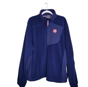 CHRIS CRAFT 1/4 Zip Blue Fleece Jacket Coat Sewn